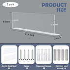 DuvinDD 2 Pack Acrylic Magazine Holder Rack Wall Mount 24 inch - Image 2