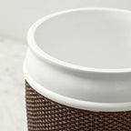 Bathroom Wastebasket - Resin Decorative Trash Can (Brown and White)… - Image 4