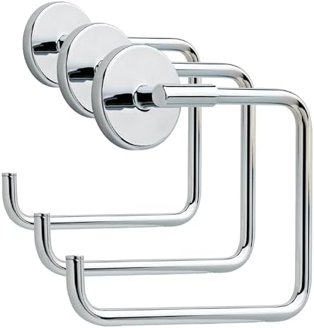 Delta Hand Towel Holder | Square Polished Chrome Ring for Hanging Towels in Kitchen, Bathroom | Trinsic Accessories,2 x 6.41 x 2 Inches (Pack of 3) by Unknown