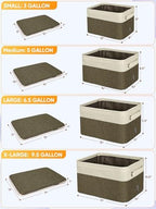 BALEINE 4 Pack Fabric Closet Storage Bins for Shelves, Linen Closet Organizers and Storage, Decorative Baskets for Organizing, Shelf, Clothes, Home, Office (Brown, 12"x8"x8") - Image 2