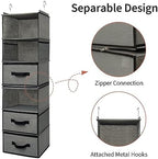 GRANNY SAYS Hanging Closet Organizer, 5 Drawers, 6 Shelves, 4 Pockets, Gray - Image 6