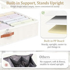 Yawinhe Pack of 2 Underbed Storage Bags, Foldable Clothes Storage with Clear Window, for Duvets, Clothes, 80 x 40 x 15 cm, Beige - Image 6