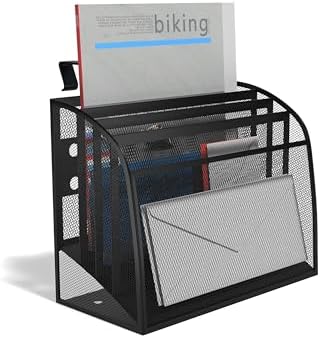 TRU RED Mesh Letter Wall File, 4-Pocket Hanging Organizer, Black - Image 2