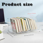 LIYAOLI Rotating Acrylic Book Organizer, 360° Spinning 6 Compartments Desktop Magazine File Holder, Vertical Storage for Books, Binders, Notebooks & Magazines, Clear Desk Organizer for Home Office - Image 2