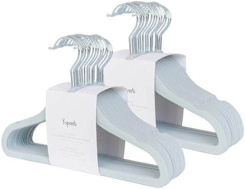 3 Sprouts Velvet Baby Hangers, Non Slip Slim, Blueberry Blue, 30 Pack by 3Sprouts