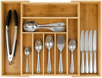 9-Slots Bamboo Drawer Organizers for Kitchen, Expandable Silverware Drawer Organizer, Multipurpose Utensil Organizer for Kitchen Drawers, Large Cutlery Drawer Organizer for Spoons, Forks & Knives by Unknown