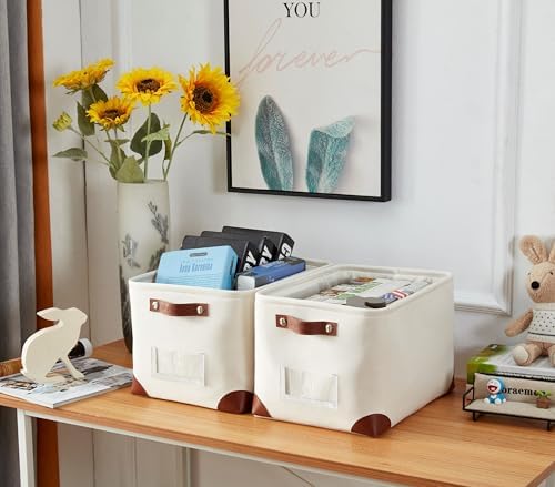 DECOMOMO Storage Bins, Large Fabric Storage Baskets for Shelves 3 Pack - Image 2