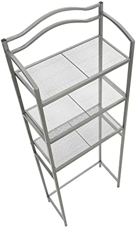 Household Essentials 3-Tier Metal Over the Toilet Bathroom Storage Shelf, Silver - Image 7