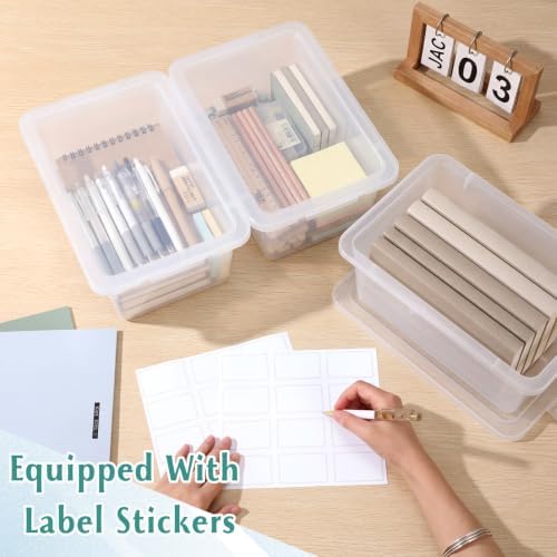 16 Pcs Classroom Storage Cubby Bins with Latching Lid,Clear - Image 5