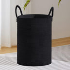 VIPOSCO 72L Tall Woven Laundry Basket Hamper, Black by VIPOSCO