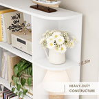 FOTOSOK 72" Tall Corner Bookshelf, 6-Tier Bookshelf and Bookcase, White - Image 2