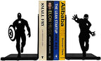 Superhero Bookends | Decorative Bookends for Shelves | Non-Skid Book Holders for Shelves, Table | Unique Home/Office Decor | Heavy Bookends| Metal Book Ends| 7x5.5x4 Inches Each by HeavenlyKraft