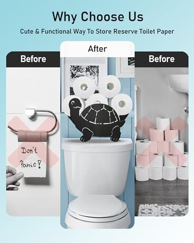 Turtle Toilet Paper Holder Stand, Decorative Toilet Paper Storage - Image 4