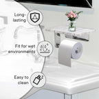 Toilet Paper Holder with Natural Marble Shelf for Bathroom Washroom,Wall Mounted Tissue Holder Suitable for Mega Roll (Brushed Nickel, Middle 7.87 * 4.72 in) - Image 4