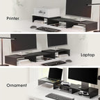 FITUEYES Dual Monitor Stand Riser, Adjustable Length and Angle, Black - Image 6