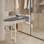 Pull-Out Ironing Board, Foldable Ironing Board with Grey Cover, Wardrobe Mount Ironing Boards for Small Spaces, Home, Laundry Room, Space-Saving - Image 2