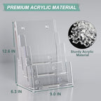 Argvey 3-Tier Brochure Holder 8.5 x 11, Desktop Literature & File Organizer - Image 3