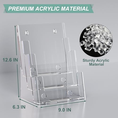 Argvey 3-Tier Brochure Holder 8.5 x 11, Desktop Literature & File Organizer - Image 3