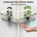 DAOYA Corner Shower Caddy Tension Pole - Adjustable Shower Caddy Off-white - Image 4