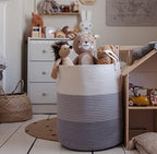 OrganiHaus Tall Cotton Rope Laundry Basket & Hamper, Blanket Storage 52L - Image 5
