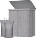Lifewit 145L Large Laundry Basket with Lid, Laundry Hamper with Plastic Handles and Removable Bag, Foldable Tall Dirty Clothes Hampers for Laundry for Laundry Room, Bedroom, Bathroom, Dorm, Light Gray by Lifewit