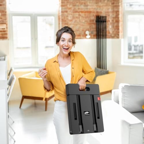 SPACEKEEPER Folding Hand Truck, 500 LB Heavy Duty Luggage Cart, Black - Image 7