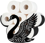 Swan Toilet Paper Holder Wall Mount/Stand for Extra 8 Rolls by WHIMSTITCH