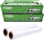 18" x 2000FT Clear Cling PE Food Wrap, Plastic Cling Wrap with Dispenser Cutter Box - BPA Free, Food Safe, Plastic Film Roll, Microwave & Freezer Safe Stretch Wrap for Food Service & Home Use (3) by EcoQuality