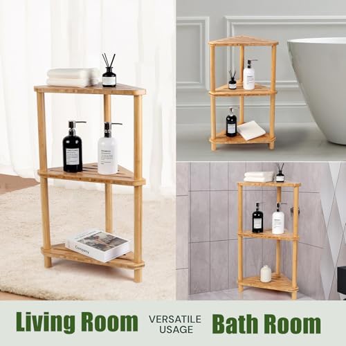 Corner Shelf Shower Caddy Stand 3-Tier,Standing Bathroom Organizer - Image 7