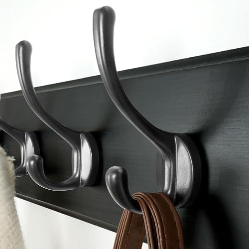 Dseap Coat Rack Wall: 38-1/4" Long, Patented, Heavy-Duty, 10-Double-Hooks Wooden Wall Mounted Coat Rack Coat Hanger Hook Rail for Winter Coats Hat Jacket Clothing, Black - Image 7