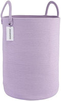 XUANGUO Rope Laundry Basket Hamper for Clothes Large Purple Lavender by XUANGUO