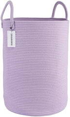 XUANGUO Rope Laundry Basket Hamper for Clothes Large Purple Lavender by XUANGUO