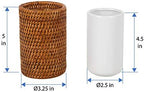 KOUBOO La Jolla Rattan Bathroom Tumbler and Toothbrush Holder (10fl.oz.), Honey-Brown - Image 4