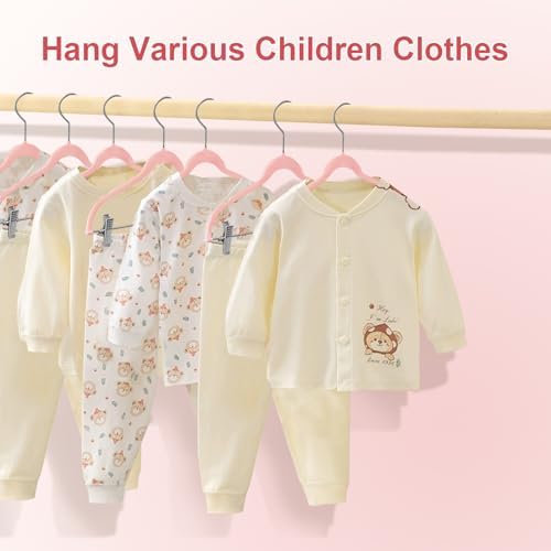 Baby Velvet Hangers with Clips Non-Slip for Clothes Pink 24 Pack - Image 5