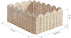 Scalloped Basket, Wicker Storage Baskets, Hand Woven Baskets for Shelves,Natural Baskets for Organizing (Rattan&M-14" L x 10.5" W x 6" H) - Image 4