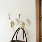 TUNNY Coat Hooks - 5 Pack Polished Gold Towel Hooks Robe Hooks Decorative Wall Hooks for Bathroom Bedroom Kitchen Towel Robe Clothes Cabinet Closet Bathroom Hardware - Image 4