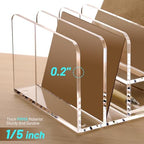 SANRUI Clear Acrylic Mail Organizer with 5 Compartments and 1 Drawer - Image 3