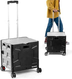 Wheeled Trolley Crate - 55L (4 Wheels) - Black/Cream [Cool Gray 1C] (1PK) by CleverMade