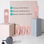 TOFIIGREM Light Pink Velvet Hangers (80-Pack), Non-Slip Strong Hanger Clips for Velvet Skirts & Pants - Image 7