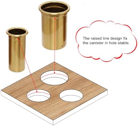 3-Inch 1Pcs and 2-Inch 1Pcs Hot Tool Holder Canister Package, Blow Dryer & Curling Iron Holder Tube, Closed Bottom Heat-Resistant Stainless Steel Hair Dryer Organizer for Salon & Home (Gold) - Image 3