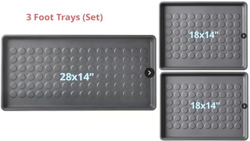 Rubber Boot Trays for Entryway, for Boots, Shoes, Sandals, Slip-on, Trays, Shoe Mats for Indoor and Outdoor Use,(1 Larger) = 28"x14"; and (2 Smaller) = 18"x14" (Set=3) - Image 6