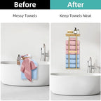 STWWO Bathroom Towel Storage Rack for Bathroom, 30 inch Towel Racks Wall Mounted with Shelf Can Holds 6 Large Towels, Wall Towel Rack for Rolled Towels, Gold - Image 4