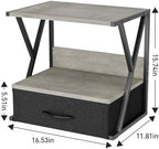 aboxoo Printer Stand for Desk with Storage Drawer, 2 Tier Desktop Or Under Desk Shelf, Multi-Purpose Desks Organizer for Home Office, fit Fax Machine/3D Printer/Scanner, Grey - Image 3