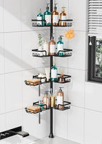 KEGII Corner Shower Caddy Tension Pole, Stainless Steel Shower Organizer by KEGII