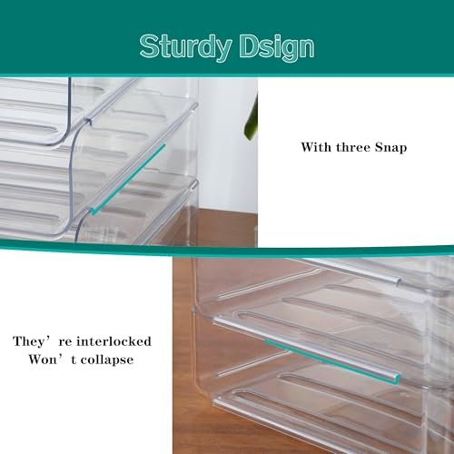 4 Tier Stackable A4 Paper Trays, Office Desk File Holder, Tidy File Document Letter Book Paper Organizer (4 Tiers,Clear) - Image 6
