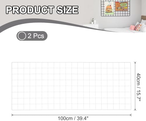 PATIKIL Wire Grid Panels Gridwall Panel 39" x 16" White 2Pcs - Image 2