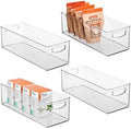 iDesign Plastic Stackable Pantry Bin with Handles, Set of 4, Clear by iDesign