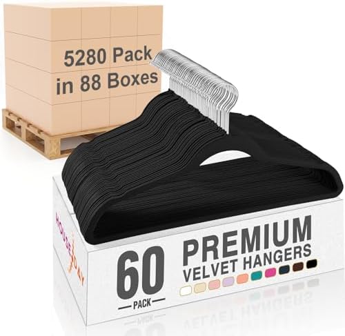 HOUSE DAY Velvet Hangers 5280 Pack, Premium Clothes Non-Slip Felt Hangers by HOUSEDAY