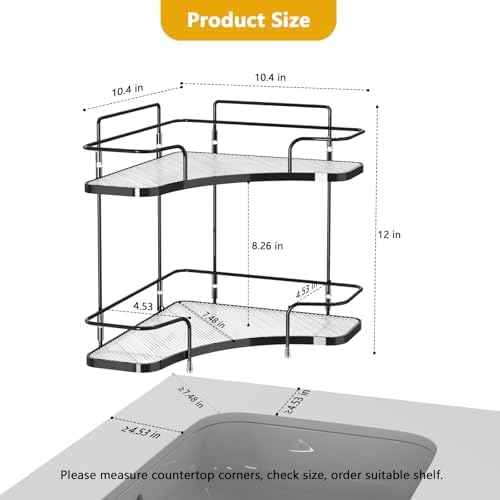 FOLLOWIN 2 Tier Corner Bathroom Counter Organizer, Corner Makeup Organizer - Image 3