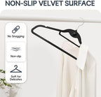 Velvet Stackable Hangers 50 Pack Space Saving Cascading Hook Black - Image 6